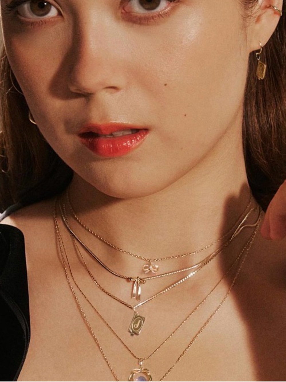 Catbird Lovesick Diamond Bow Gold Charm